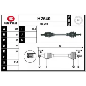 SNRA H2540 - Arbre de transmission