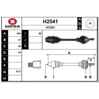SNRA H2541 - Arbre de transmission