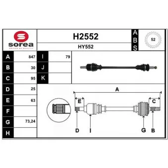 SNRA H2552 - Arbre de transmission
