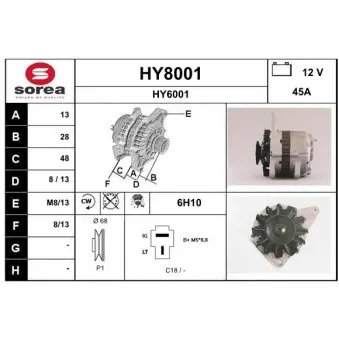 SNRA HY8001 - Alternateur