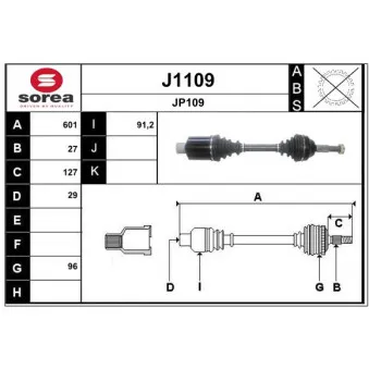 SNRA J1109 - Arbre de transmission