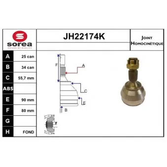 SNRA JH22174K - Embout de cardan avant (kit de réparation)