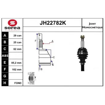 Embout de cardan avant (kit de réparation) SNRA [JH22782K]