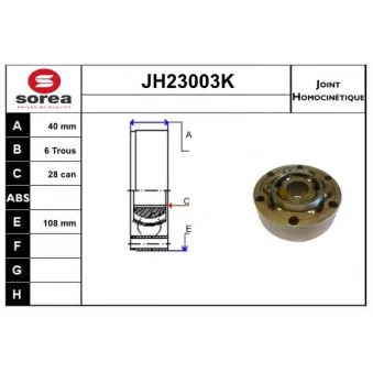 Embout de cardan avant (kit de réparation) SNRA [JH23003K]
