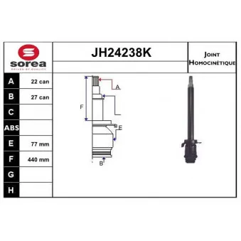 SNRA JH24238K - Embout de cardan avant (kit de réparation)