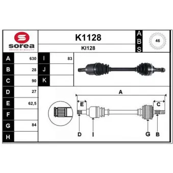 SNRA K1128 - Arbre de transmission