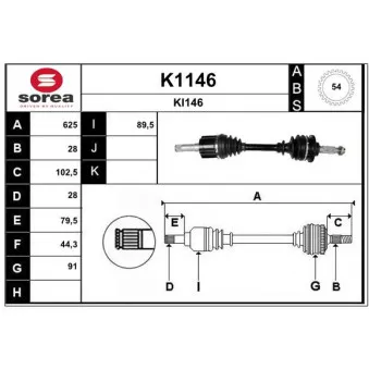SNRA K1146 - Arbre de transmission