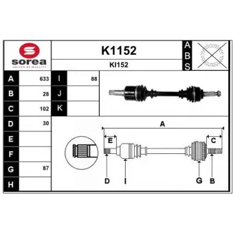 SNRA K1152 - Arbre de transmission