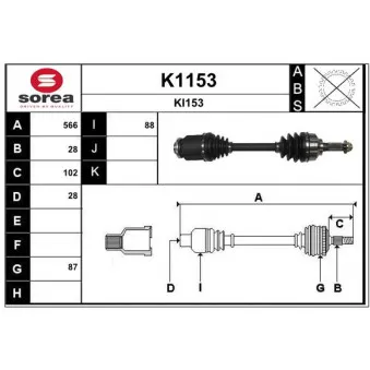 SNRA K1153 - Arbre de transmission