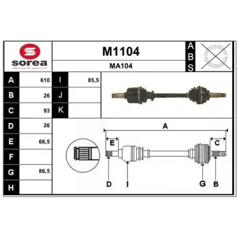 SNRA M1104 - Arbre de transmission