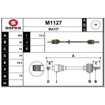 SNRA M1127 - Arbre de transmission