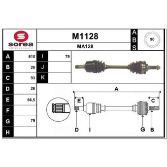 SNRA M1128 - Arbre de transmission