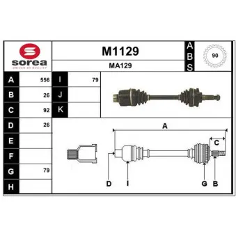 SNRA M1129 - Arbre de transmission