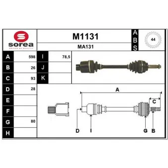 SNRA M1131 - Arbre de transmission
