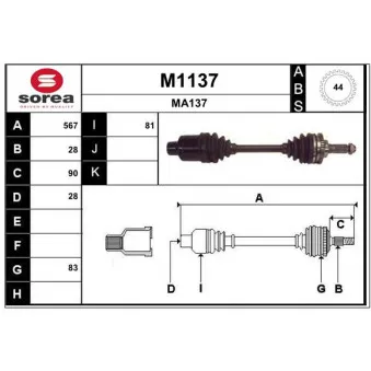 SNRA M1137 - Arbre de transmission