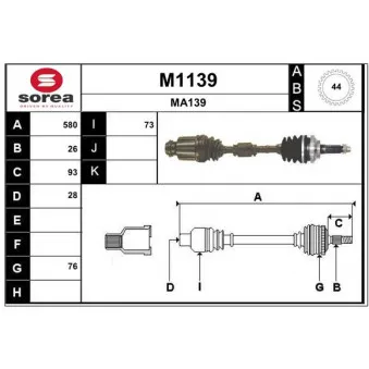 SNRA M1139 - Arbre de transmission