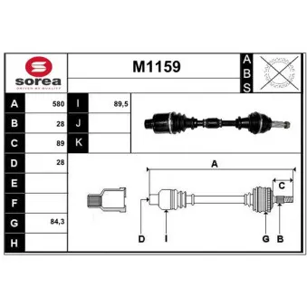 SNRA M1159 - Arbre de transmission