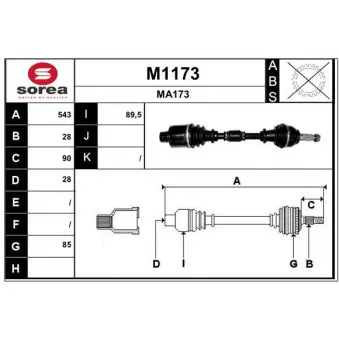 SNRA M1173 - Arbre de transmission