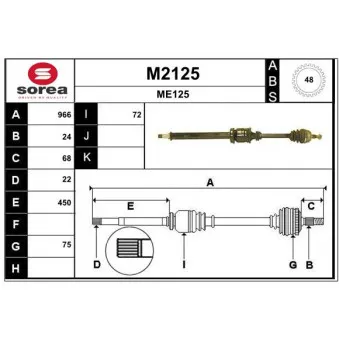 Arbre de transmission SNRA [M2125]