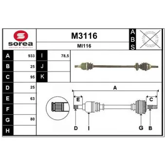 SNRA M3116 - Arbre de transmission