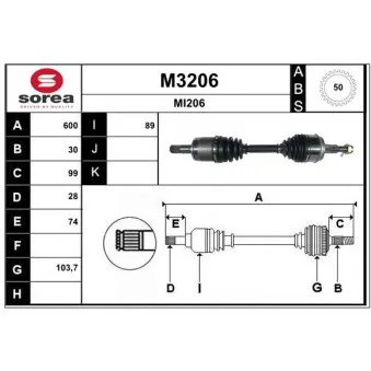 SNRA M3206 - Arbre de transmission