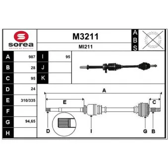 SNRA M3211 - Arbre de transmission