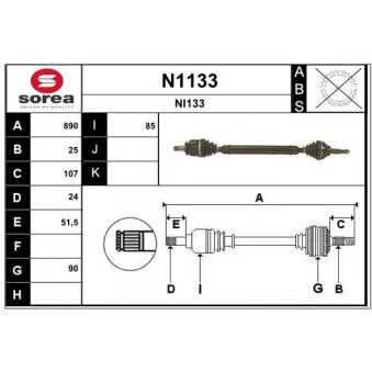 SNRA N1133 - Arbre de transmission