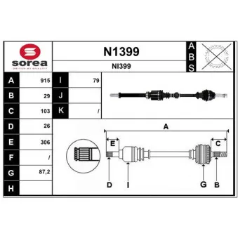Arbre de transmission SNRA [N1399]