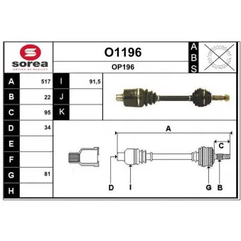 SNRA O1196 - Arbre de transmission