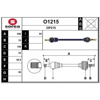 SNRA O1215 - Arbre de transmission