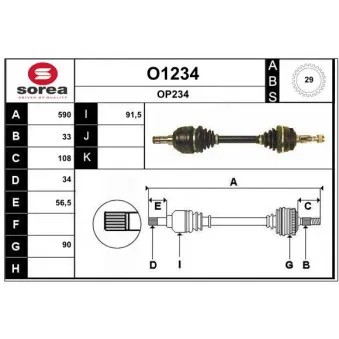 SNRA O1234 - Arbre de transmission
