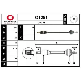 SNRA O1251 - Arbre de transmission
