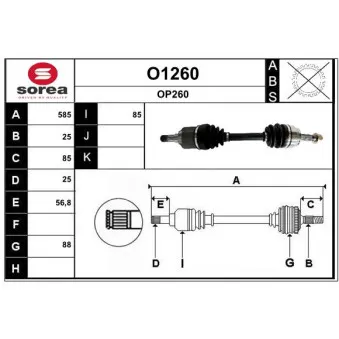 SNRA O1260 - Arbre de transmission