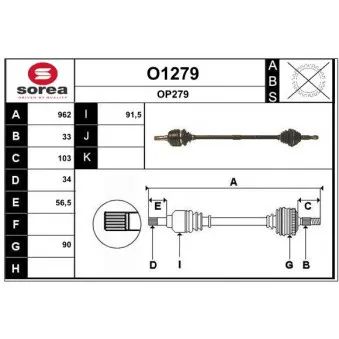 SNRA O1279 - Arbre de transmission