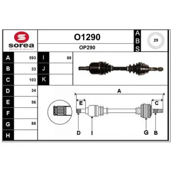 SNRA O1290 - Arbre de transmission