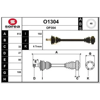SNRA O1304 - Arbre de transmission
