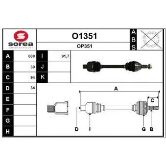 SNRA O1351 - Arbre de transmission