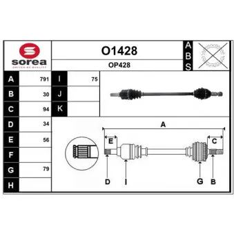 SNRA O1428 - Arbre de transmission