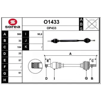 SNRA O1433 - Arbre de transmission