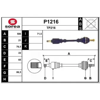 SNRA P1216 - Arbre de transmission