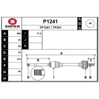 SNRA P1241 - Arbre de transmission