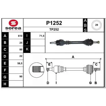 SNRA P1252 - Arbre de transmission