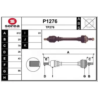 SNRA P1276 - Arbre de transmission