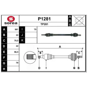 SNRA P1281 - Arbre de transmission
