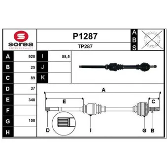 SNRA P1287 - Arbre de transmission