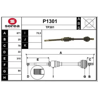 SNRA P1301 - Arbre de transmission