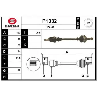 SNRA P1332 - Arbre de transmission