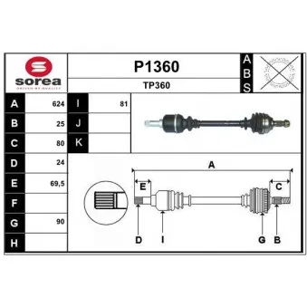 SNRA P1360 - Arbre de transmission