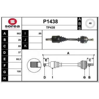 SNRA P1438 - Arbre de transmission