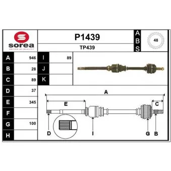 SNRA P1439 - Arbre de transmission